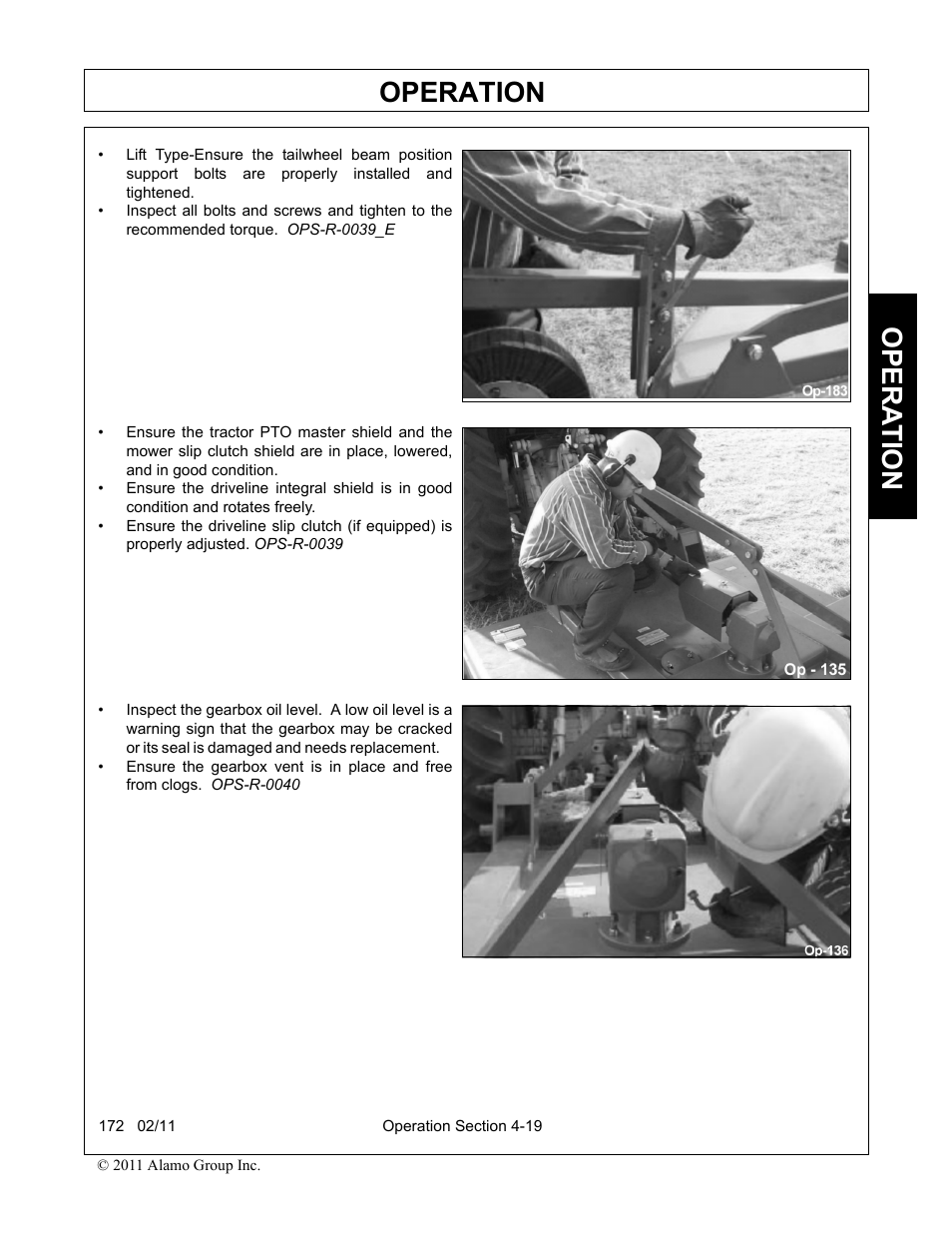 Operation, Opera t ion | Servis-Rhino 00781400C User Manual | Page 121 / 180