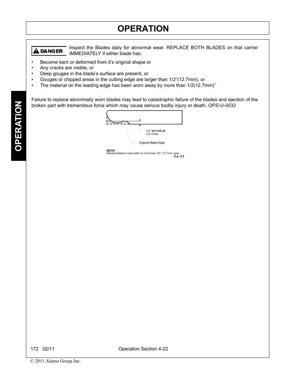 Operation, Opera t ion | Servis-Rhino 00781400C User Manual | Page 124 / 180