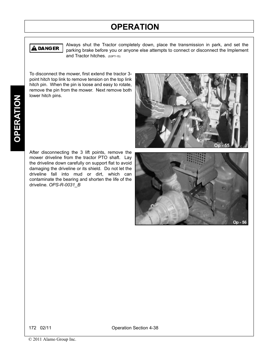 Operation, Opera t ion | Servis-Rhino 00781400C User Manual | Page 140 / 180