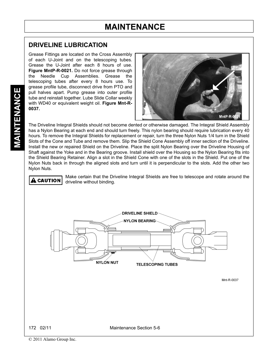 Driveline lubrication, Maintenance | Servis-Rhino 00781400C User Manual | Page 152 / 180