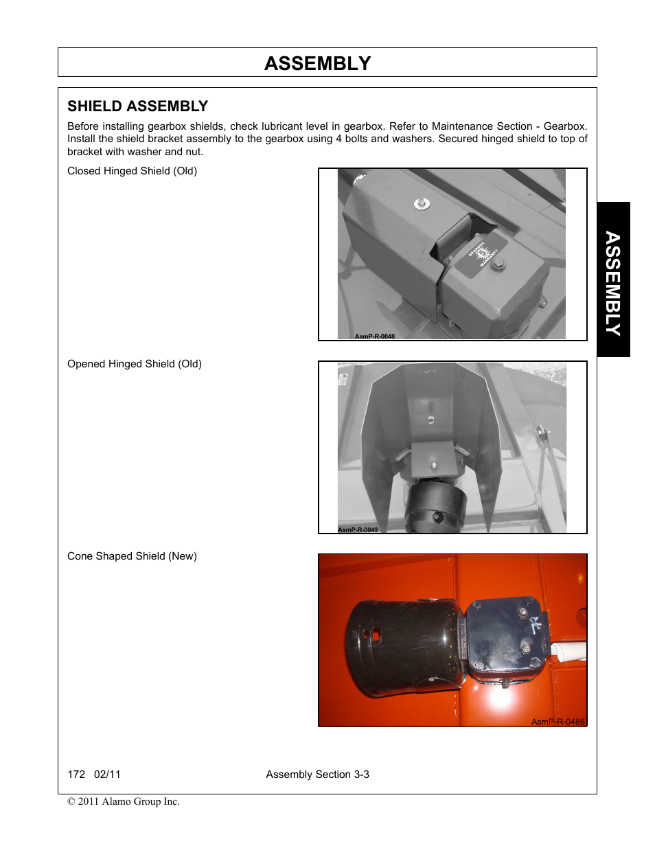 Shield assembly, Shield assembly -3, Assembly | Assembl y | Servis-Rhino 00781400C User Manual | Page 95 / 180