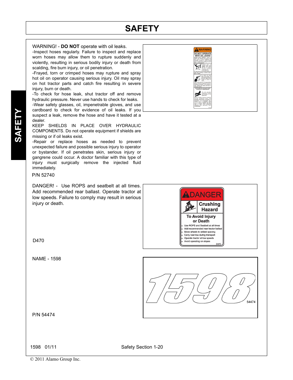 Safety | Servis-Rhino 1598 User Manual | Page 24 / 108