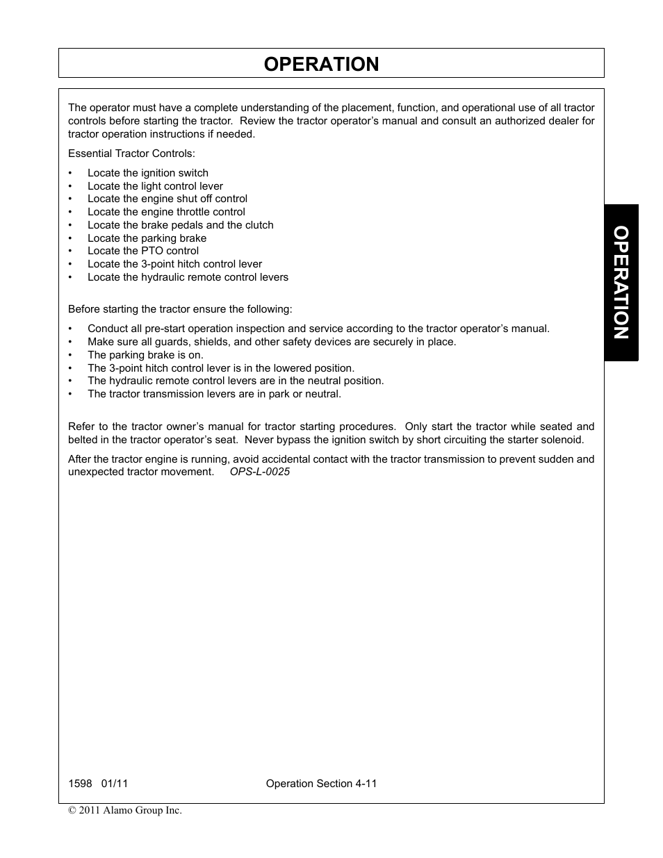 Operation, Opera t ion | Servis-Rhino 1598 User Manual | Page 61 / 108