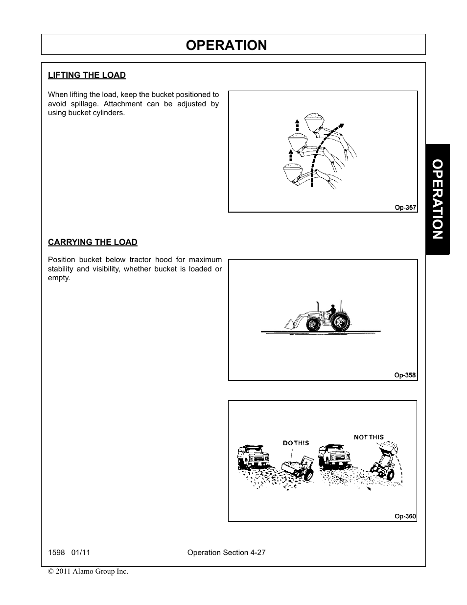 Carrying the load, Operation, Opera t ion | Servis-Rhino 1598 User Manual | Page 77 / 108