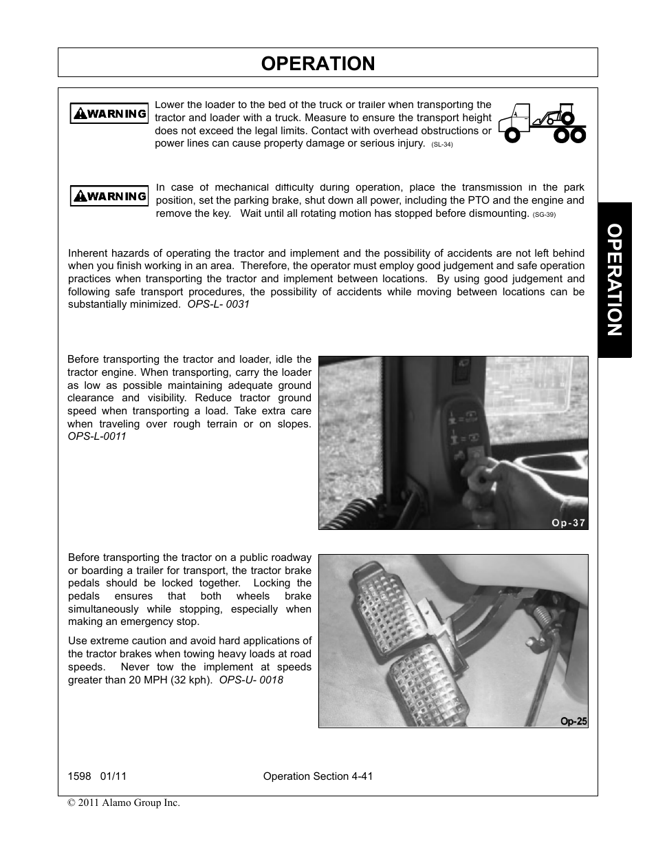Operation, Opera t ion | Servis-Rhino 1598 User Manual | Page 91 / 108