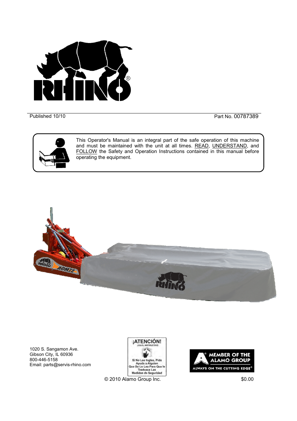 Servis-Rhino RHINO AGM72 User Manual | 186 pages