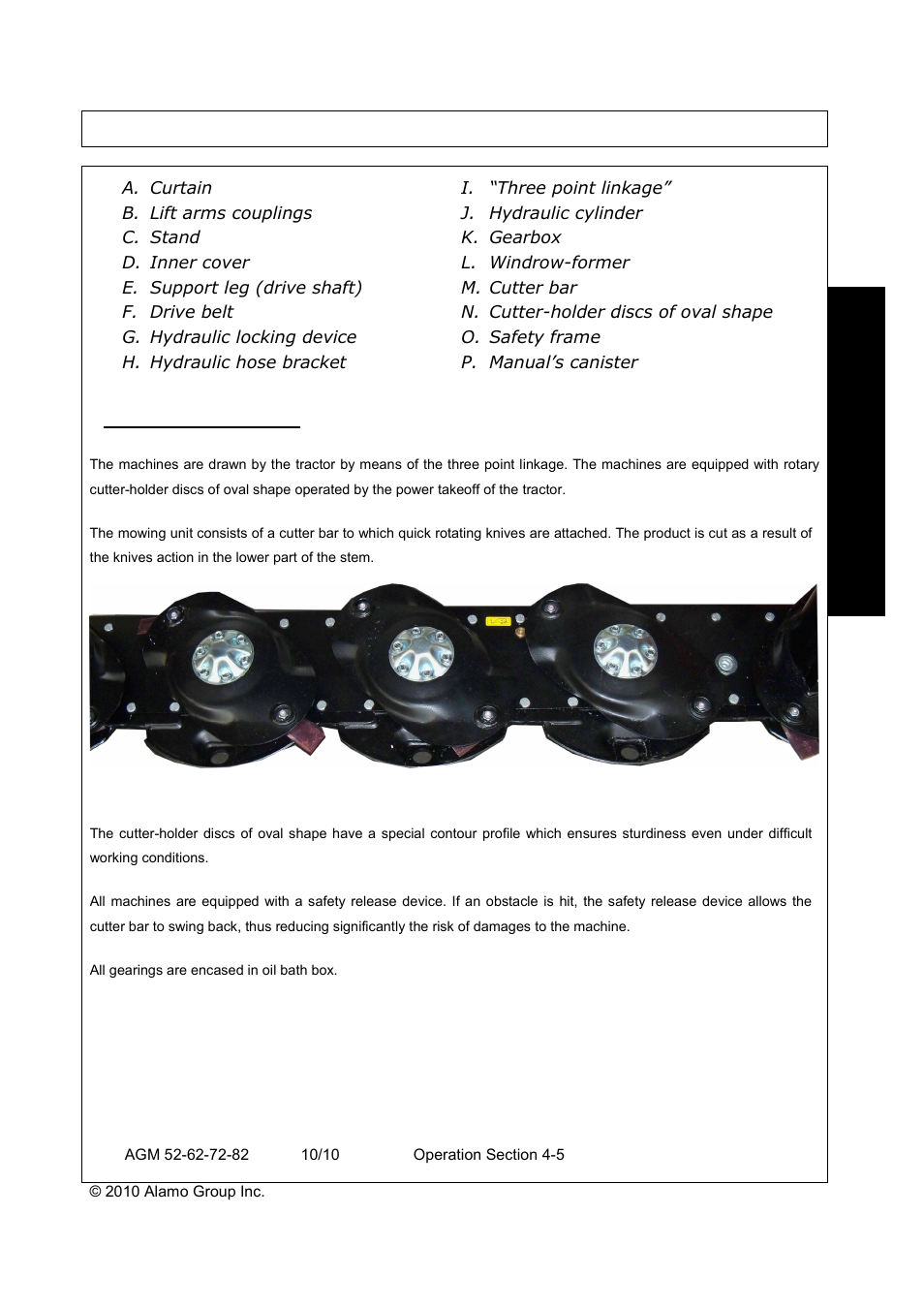 Echnical, Eatures, Operation | Oper a t io n, Technical features | Servis-Rhino RHINO AGM72 User Manual | Page 115 / 186