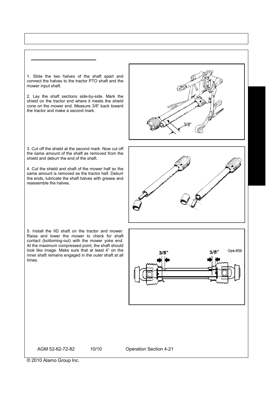 Riveline, Ttachment, Operation | Oper a t io n, Driveline attachment | Servis-Rhino RHINO AGM72 User Manual | Page 131 / 186