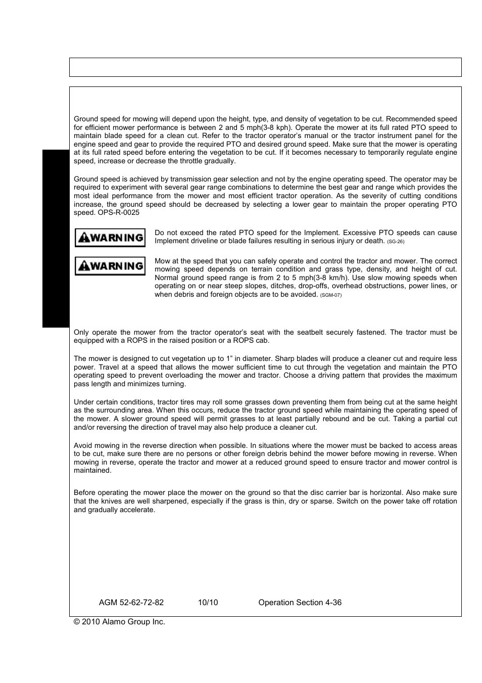 Operation, Oper a t io n | Servis-Rhino RHINO AGM72 User Manual | Page 146 / 186