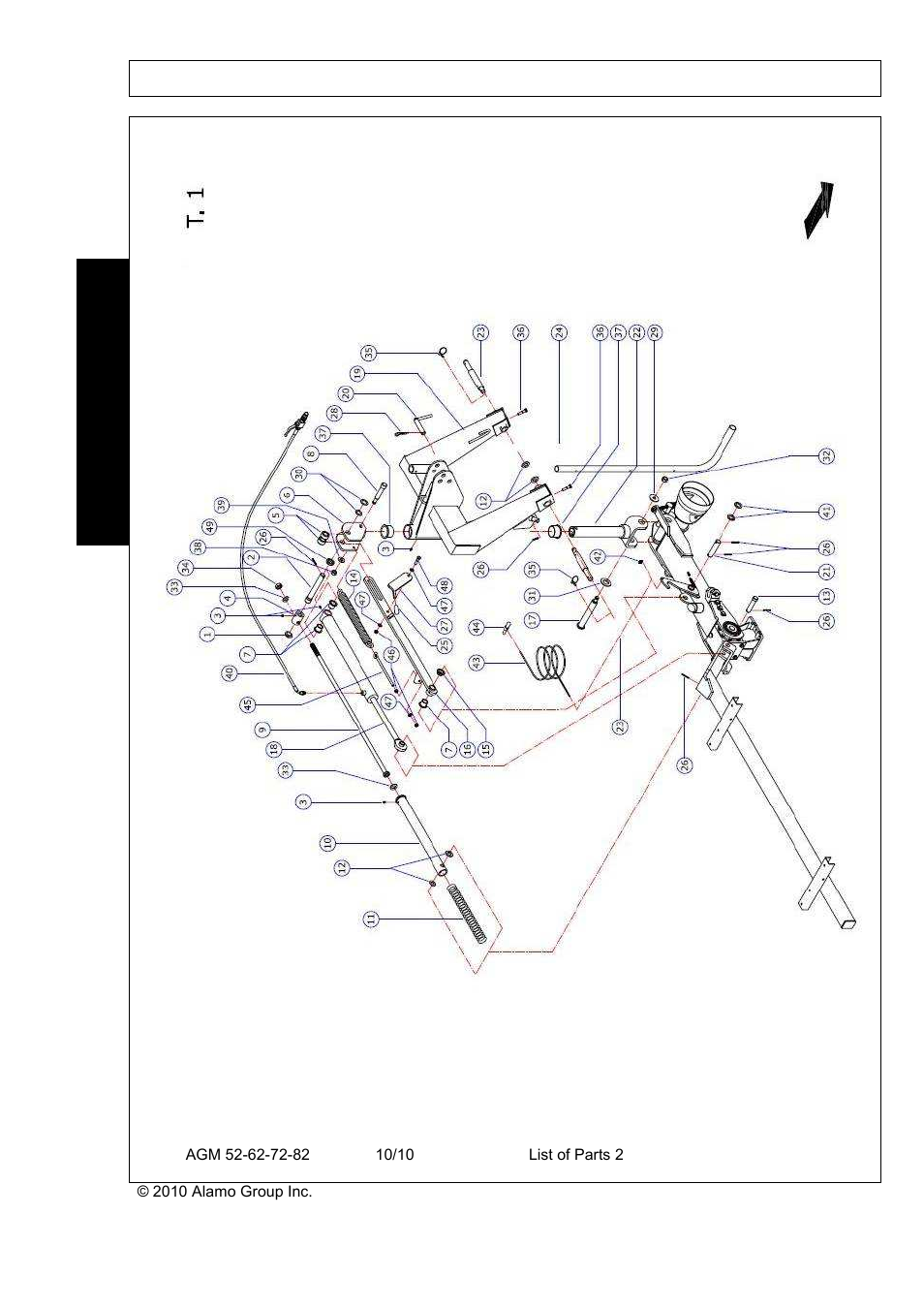 List of parts, List o f pa r t s | Servis-Rhino RHINO AGM72 User Manual | Page 170 / 186