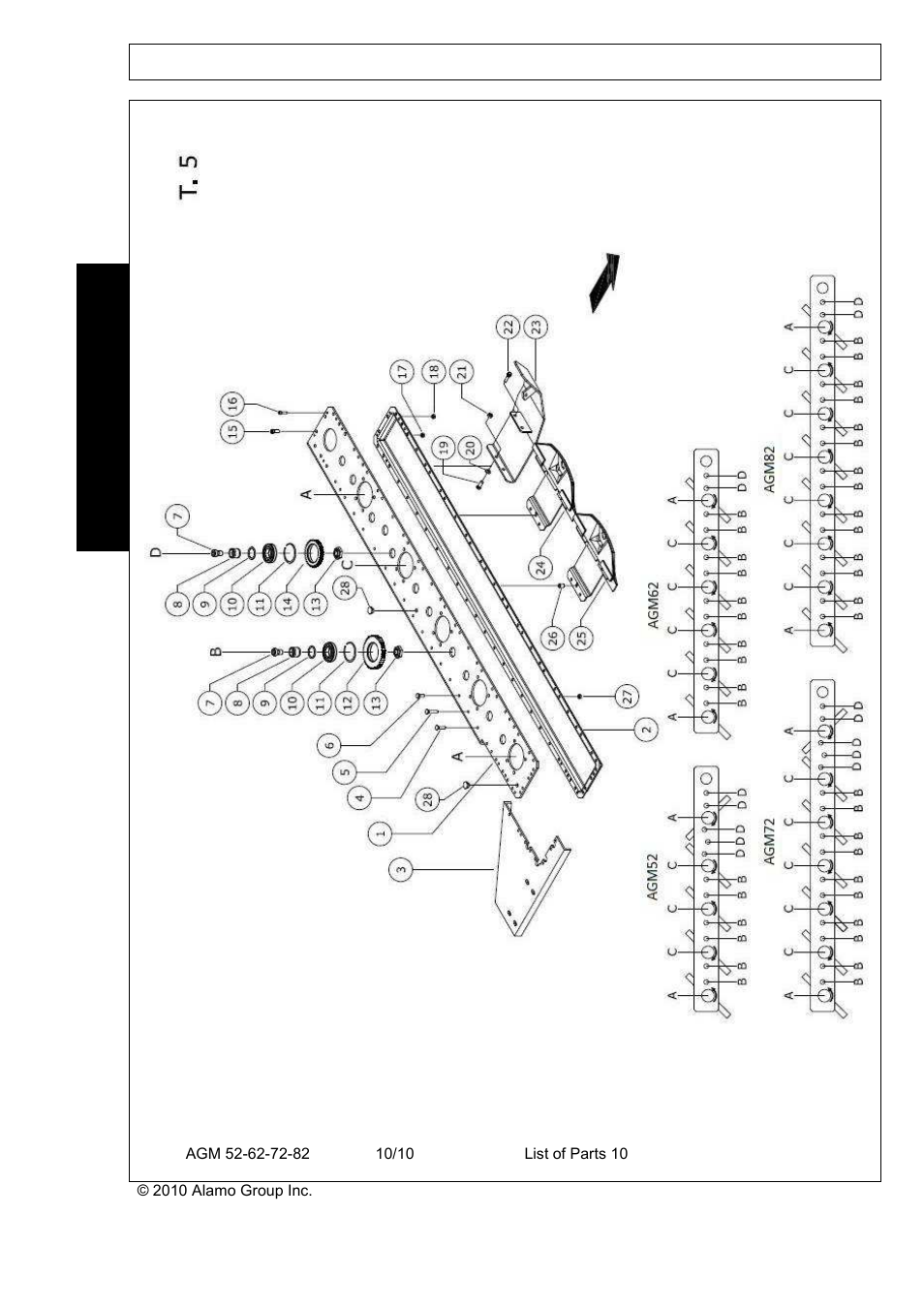 List of parts, List o f pa r t s | Servis-Rhino RHINO AGM72 User Manual | Page 178 / 186