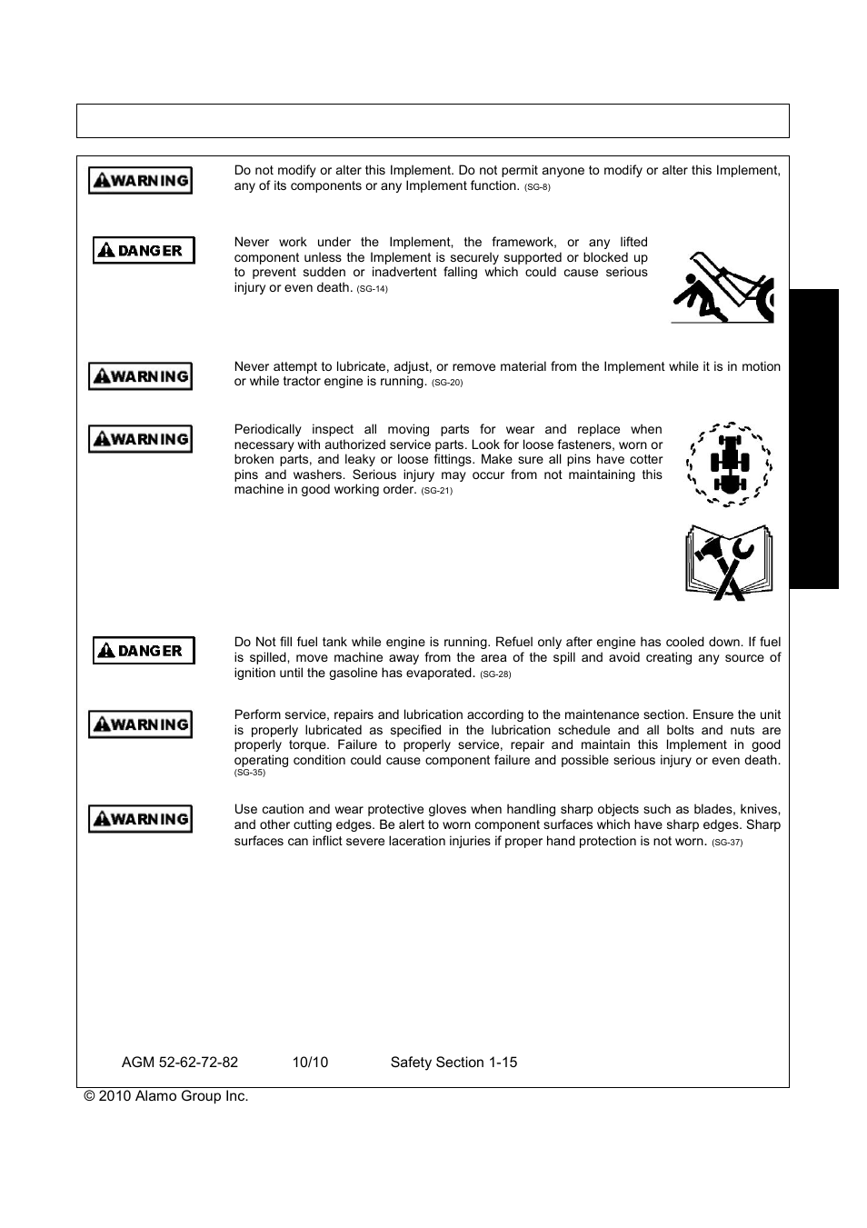 Safety, Sa f et y | Servis-Rhino RHINO AGM72 User Manual | Page 21 / 186