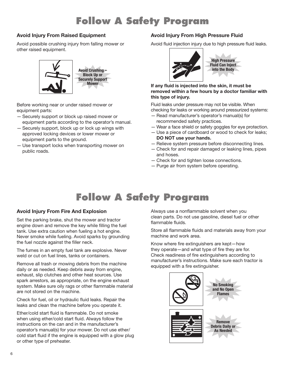 Follow a safety program | Servis-Rhino RHINO AGM72 User Manual | Page 40 / 186