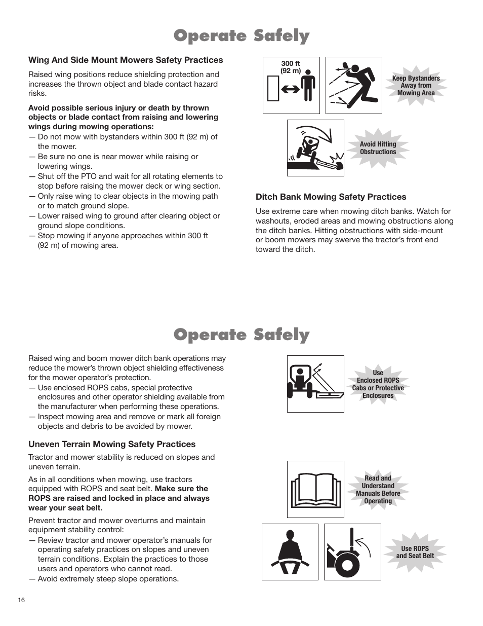 Operate safely | Servis-Rhino RHINO AGM72 User Manual | Page 50 / 186