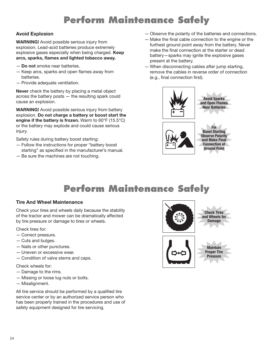 Perform maintenance safely | Servis-Rhino RHINO AGM72 User Manual | Page 58 / 186