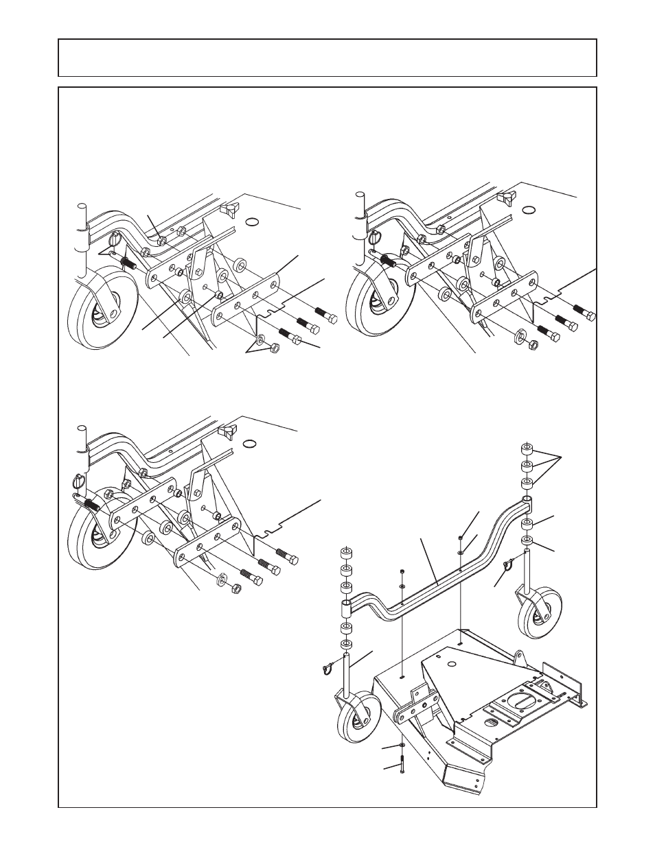 Caster wheel attachments -3, Assembly | Servis-Rhino FM60/72 User Manual | Page 73 / 100
