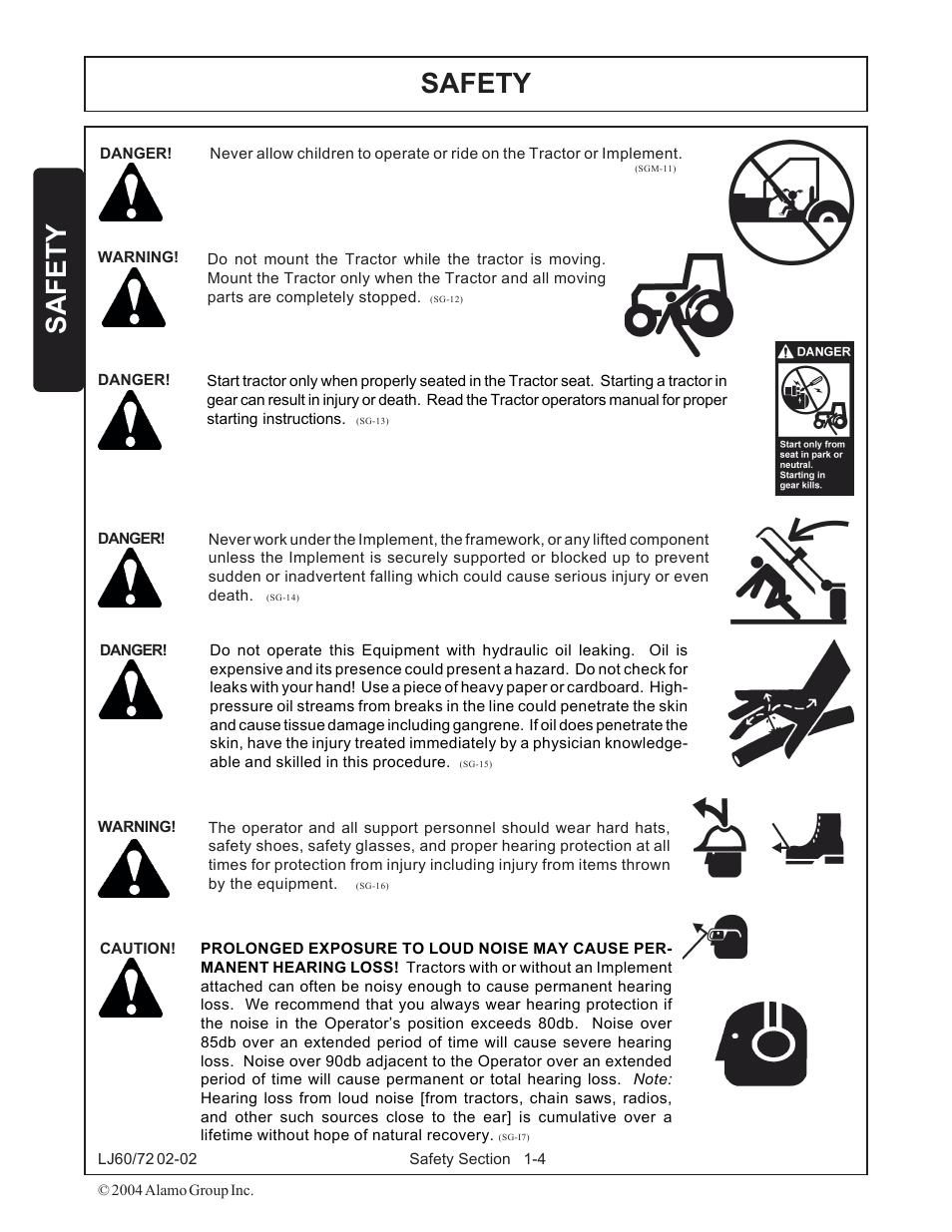 Safety | Servis-Rhino LUMBERJACK 60/72 User Manual | Page 10 / 132