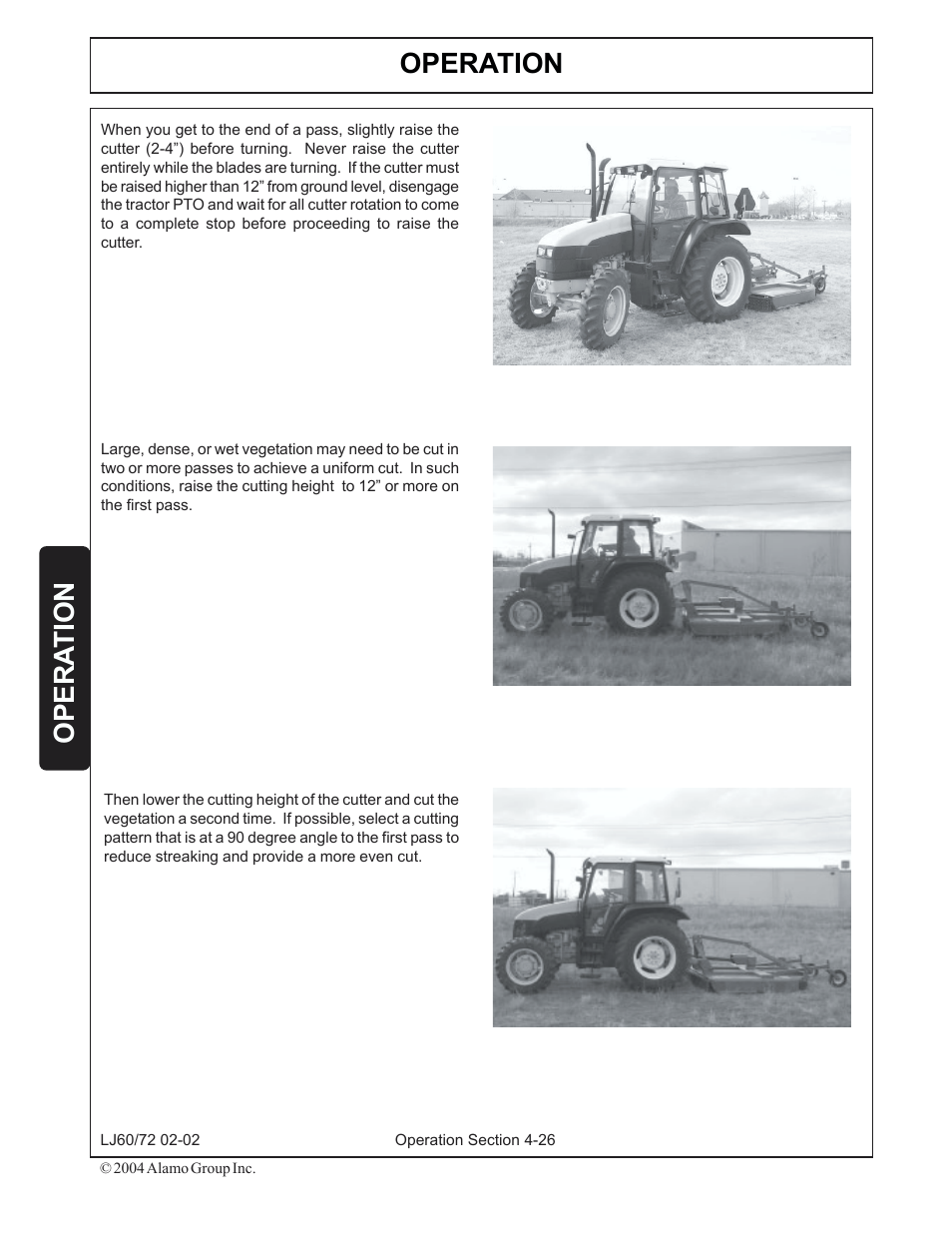 Operation, Opera tion | Servis-Rhino LUMBERJACK 60/72 User Manual | Page 100 / 132