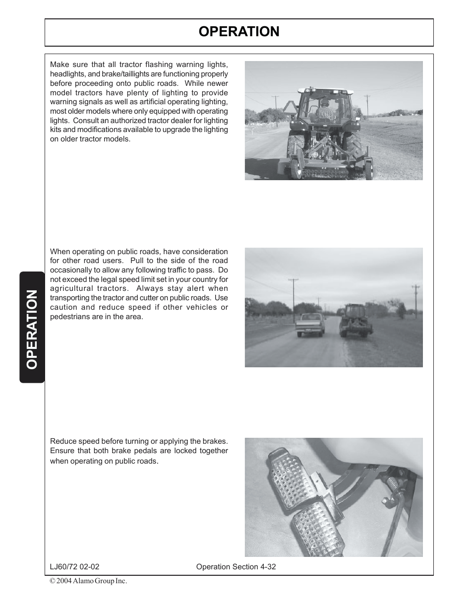 Operation, Opera tion | Servis-Rhino LUMBERJACK 60/72 User Manual | Page 106 / 132