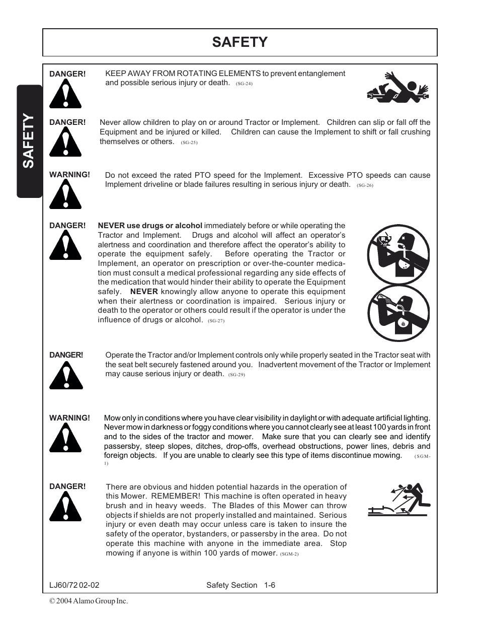 Safety | Servis-Rhino LUMBERJACK 60/72 User Manual | Page 12 / 132