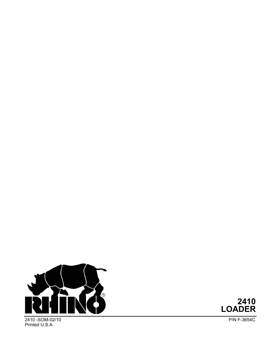 Loader, 2410 loader | Servis-Rhino 2410 User Manual | Page 108 / 108