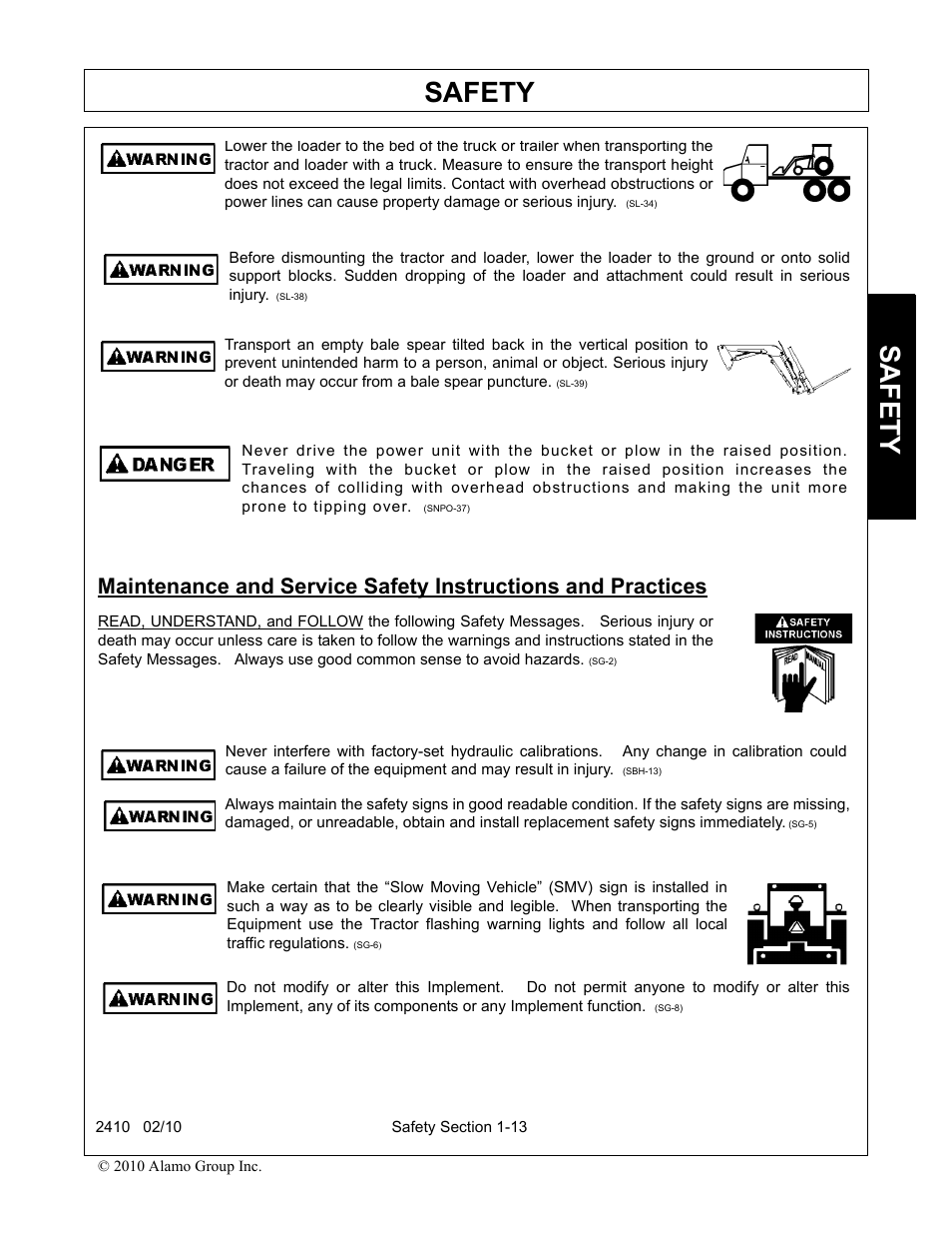 Safety | Servis-Rhino 2410 User Manual | Page 17 / 108