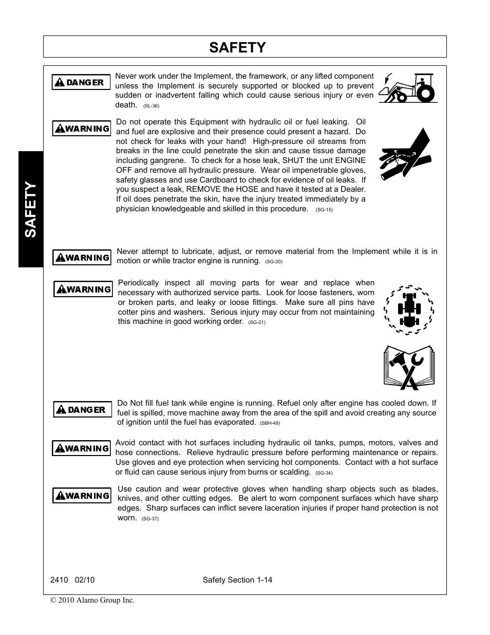 Safety | Servis-Rhino 2410 User Manual | Page 18 / 108