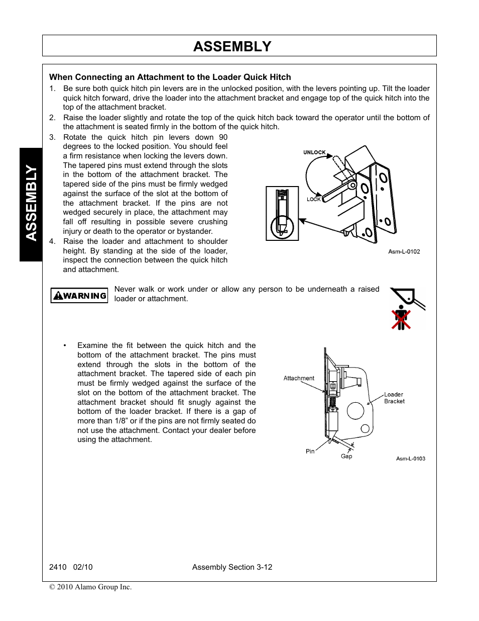 Assembly, Assembl y | Servis-Rhino 2410 User Manual | Page 46 / 108