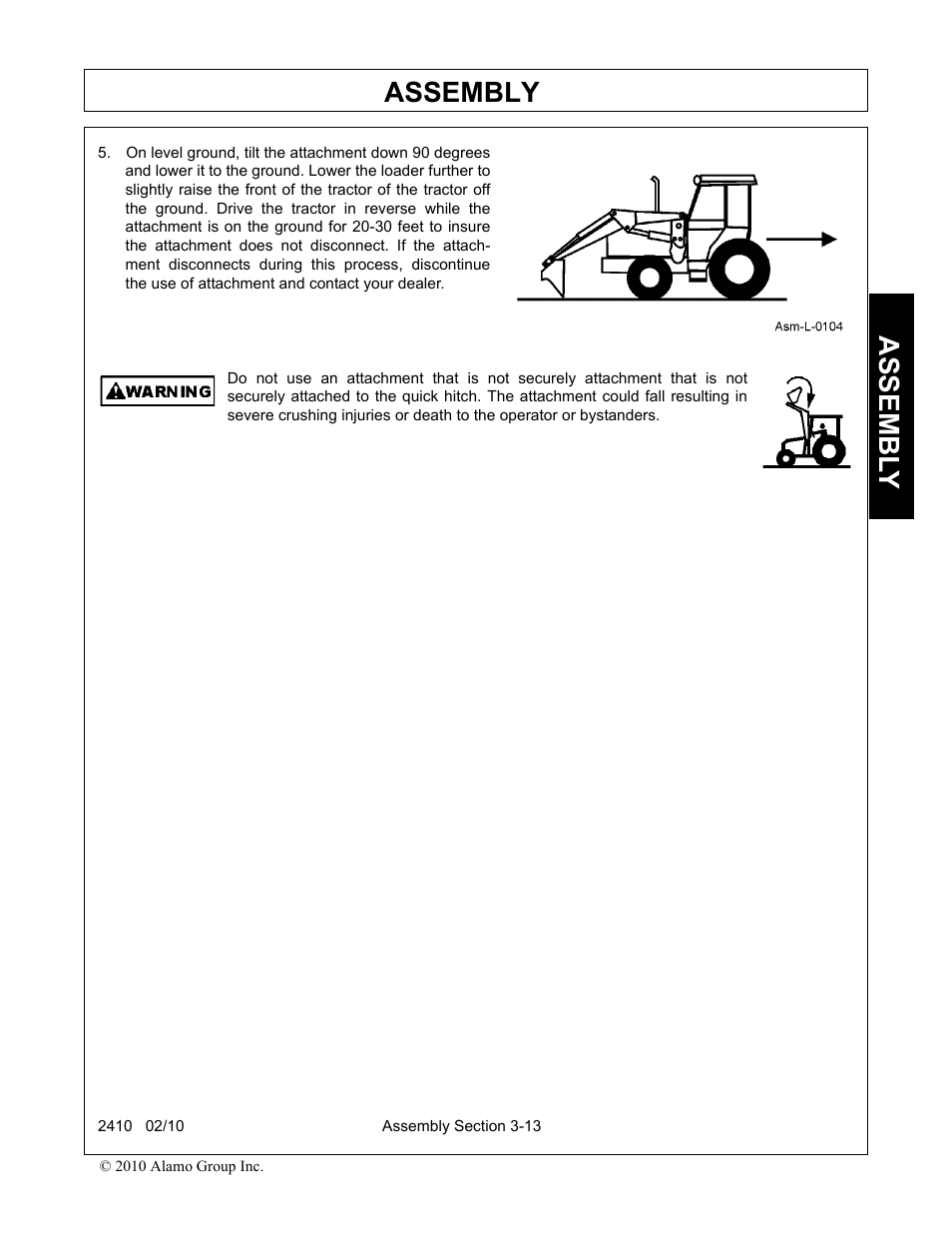 Assembly, Assembl y | Servis-Rhino 2410 User Manual | Page 47 / 108