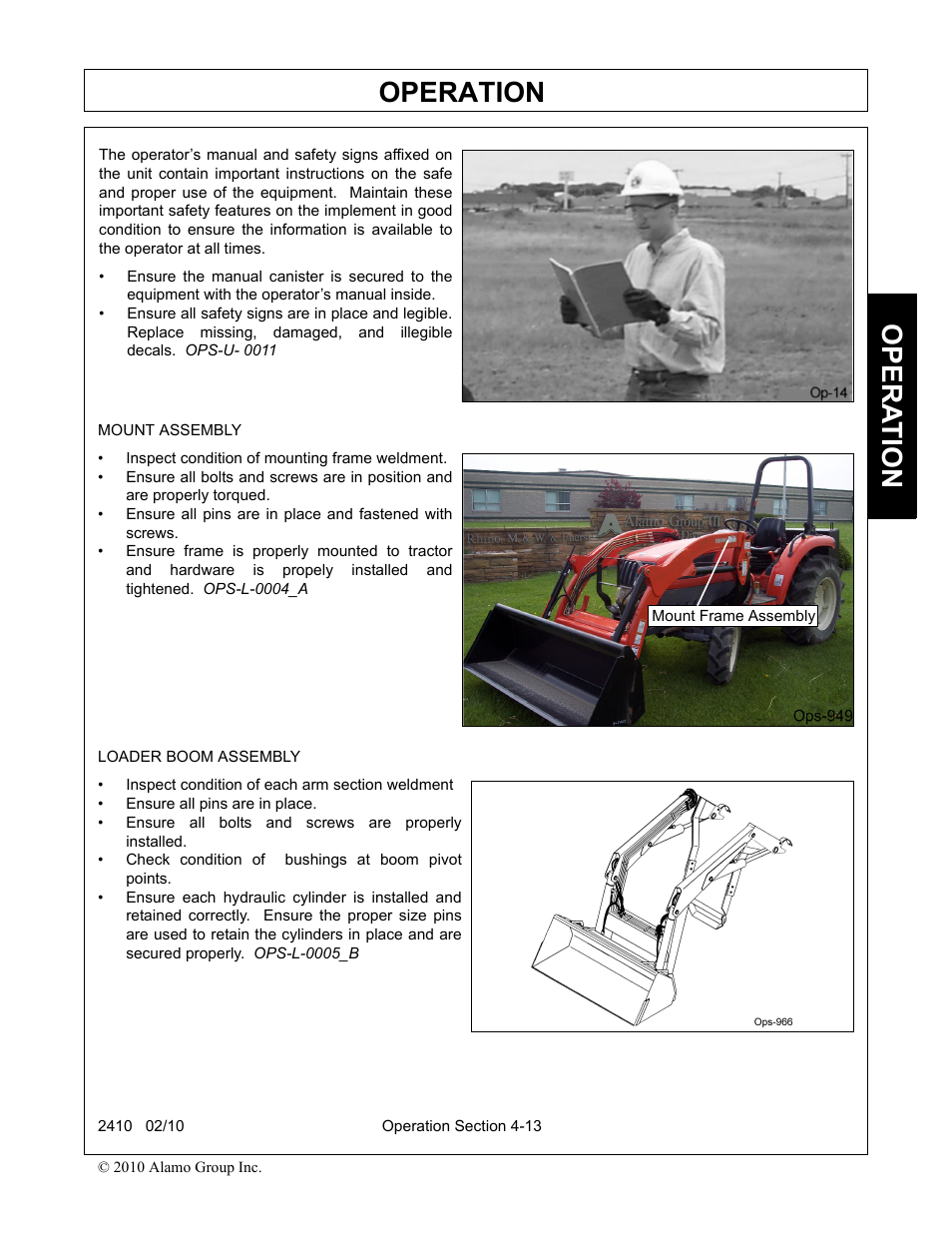 Operation, Opera t ion | Servis-Rhino 2410 User Manual | Page 61 / 108