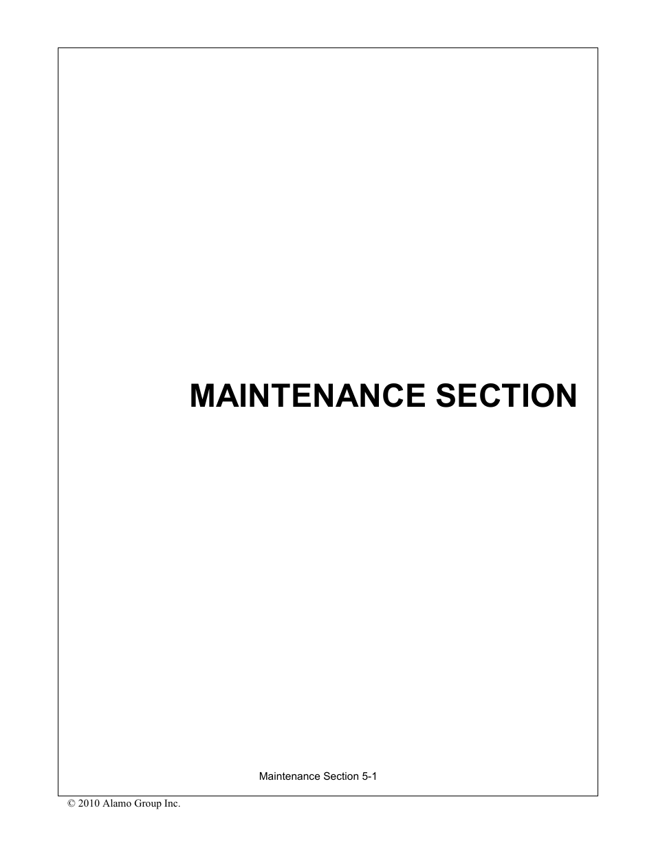 Maintenance section, Maintenance section -1 | Servis-Rhino 2410 User Manual | Page 93 / 108