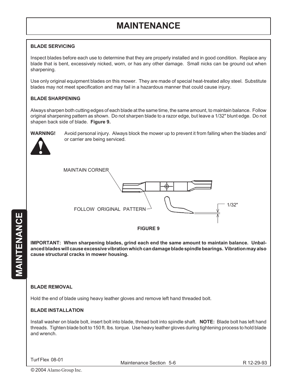 Maintenance | Servis-Rhino TURF FLEX P/N 00763618C User Manual | Page 106 / 114
