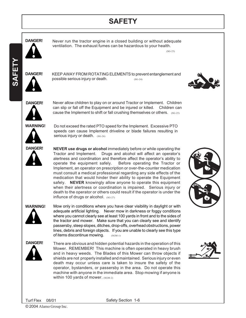 Safety | Servis-Rhino TURF FLEX P/N 00763618C User Manual | Page 12 / 114