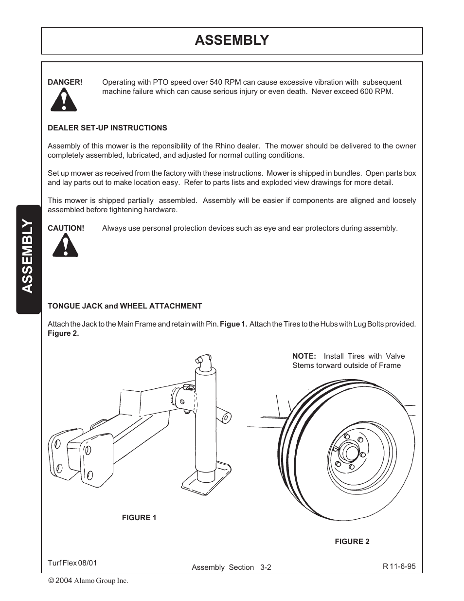 Tongue jack and wheel attachment -2, Assembly, Assembl y | Servis-Rhino TURF FLEX P/N 00763618C User Manual | Page 76 / 114