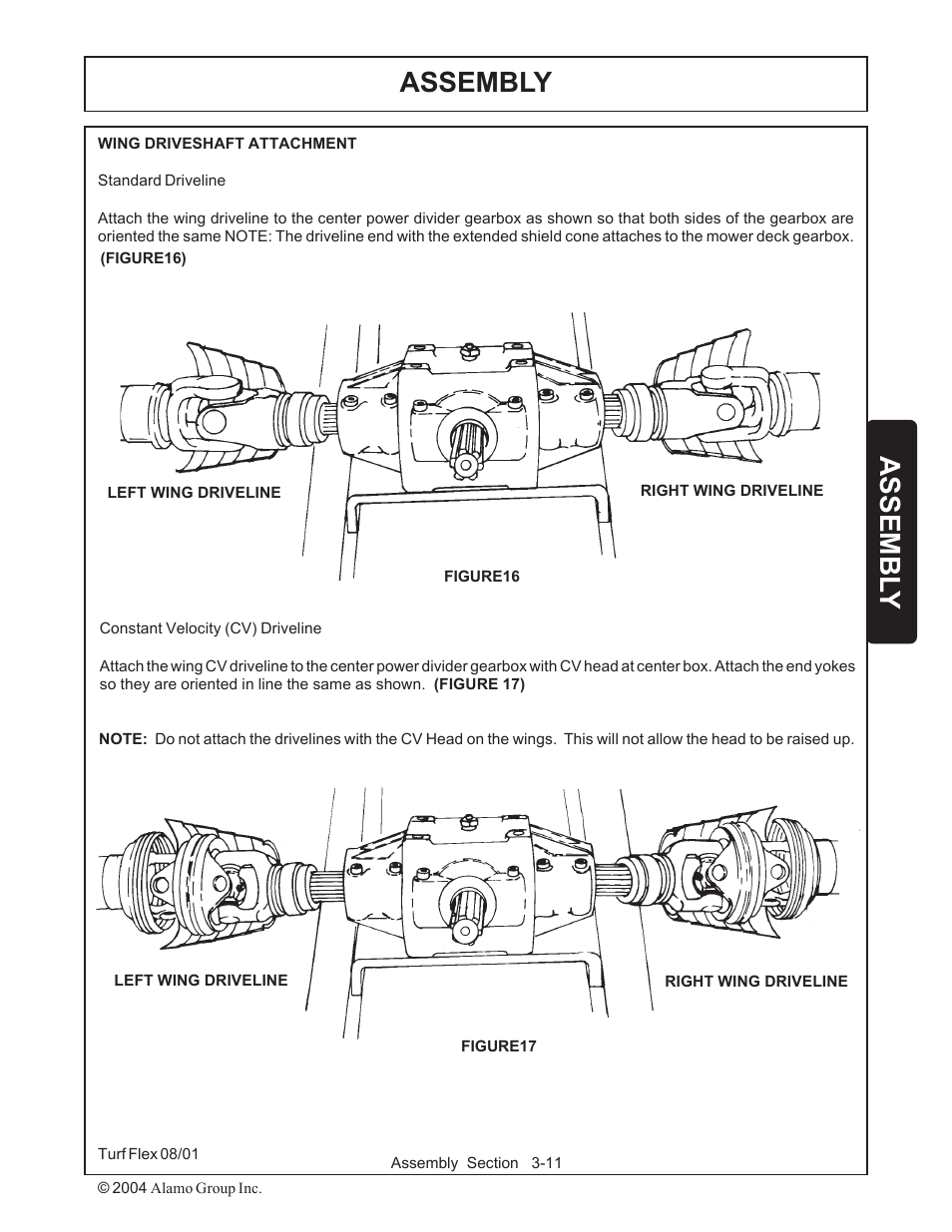 Wing driveshaft attachment -11, Assembly, Assembl y | Servis-Rhino TURF FLEX P/N 00763618C User Manual | Page 85 / 114
