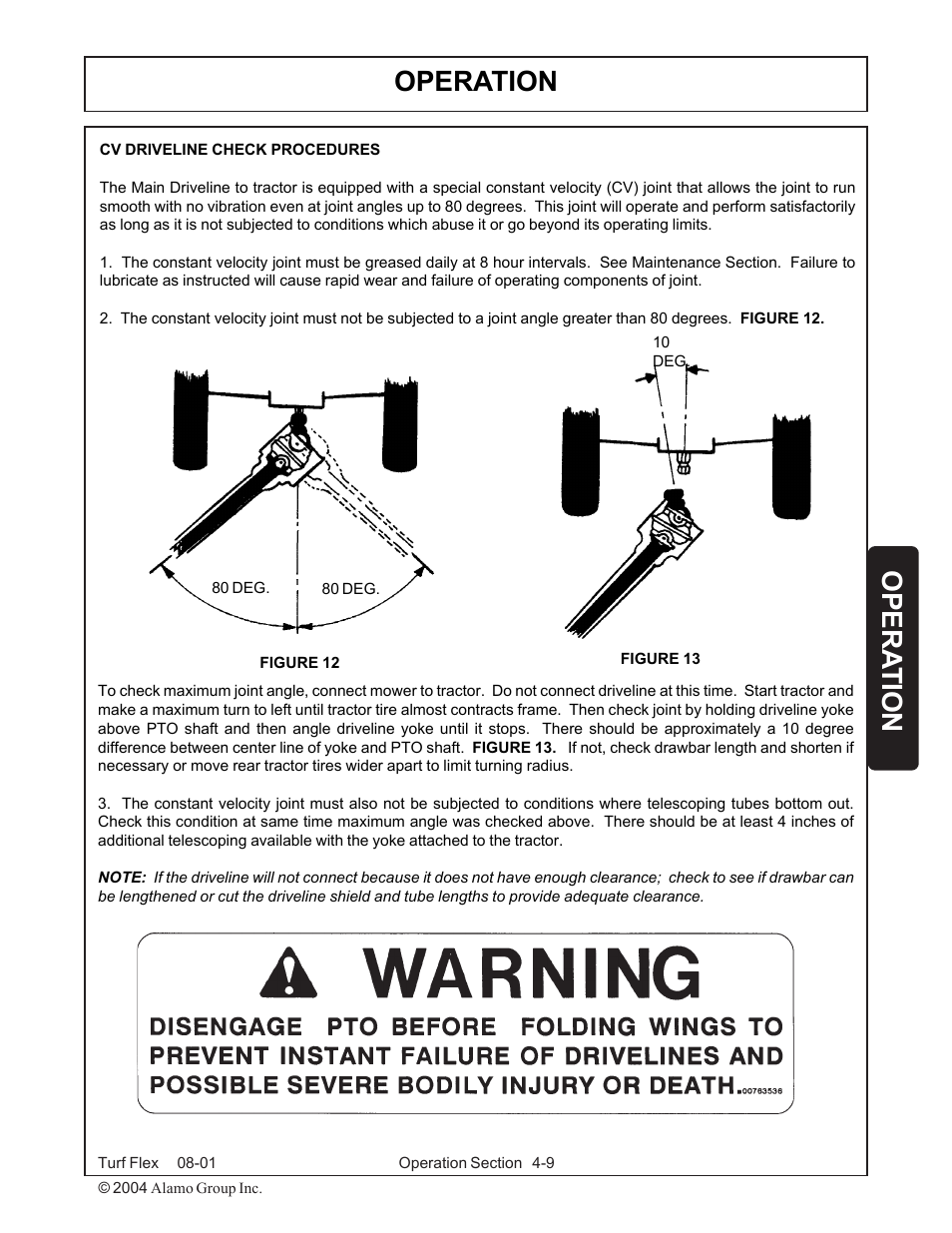Operation, Opera tion | Servis-Rhino TURF FLEX P/N 00763618C User Manual | Page 97 / 114