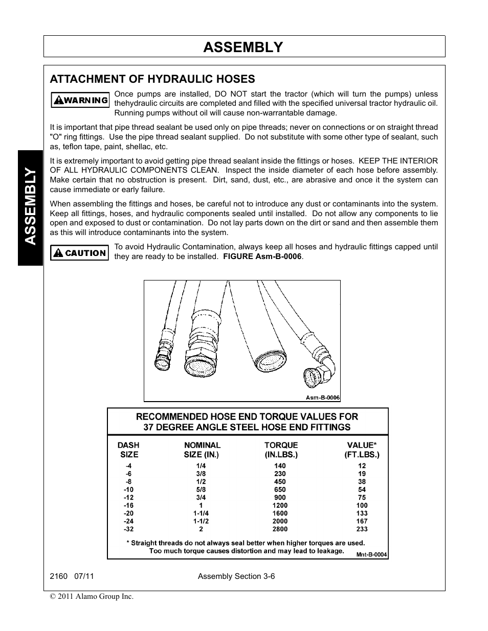 Attachment of hydraulic hoses, Assembly, Assembl y | Servis-Rhino BOOM ROTARY MOWER 2160 User Manual | Page 100 / 204