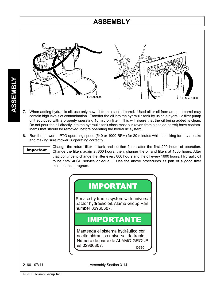 Assembly, Assembl y | Servis-Rhino BOOM ROTARY MOWER 2160 User Manual | Page 108 / 204