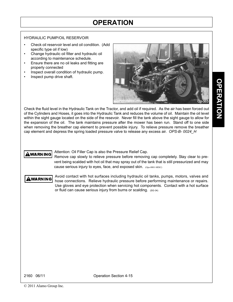 Operation, Opera t ion | Servis-Rhino BOOM ROTARY MOWER 2160 User Manual | Page 125 / 204