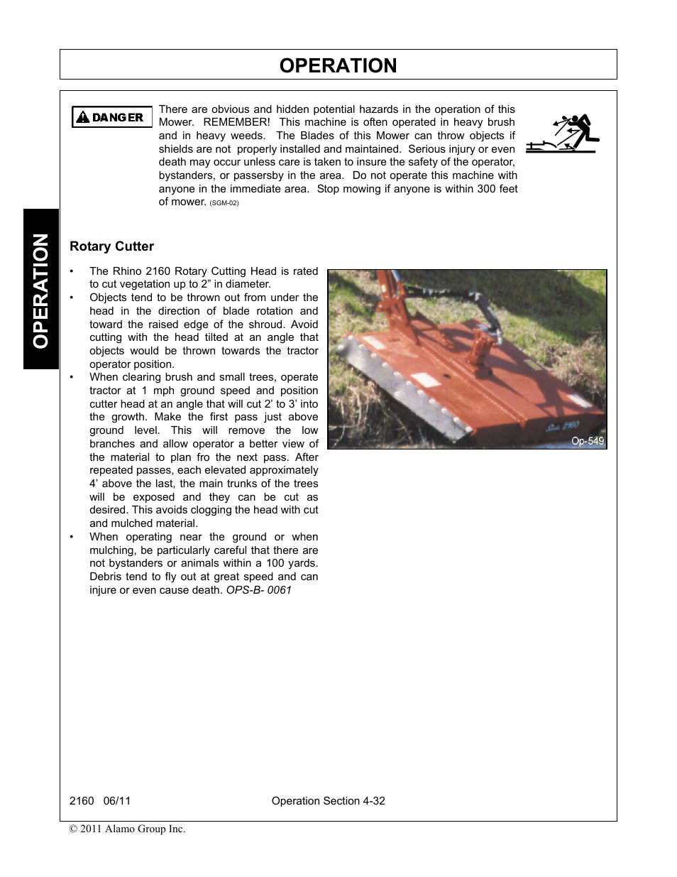 Operation, Opera t ion | Servis-Rhino BOOM ROTARY MOWER 2160 User Manual | Page 142 / 204