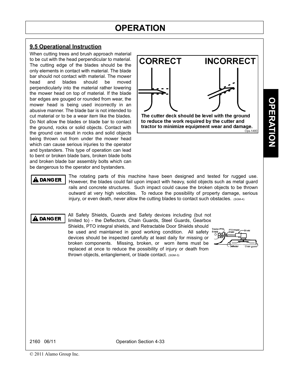 5 operational instruction, Operational instruction -33, Operation | Opera t ion | Servis-Rhino BOOM ROTARY MOWER 2160 User Manual | Page 143 / 204