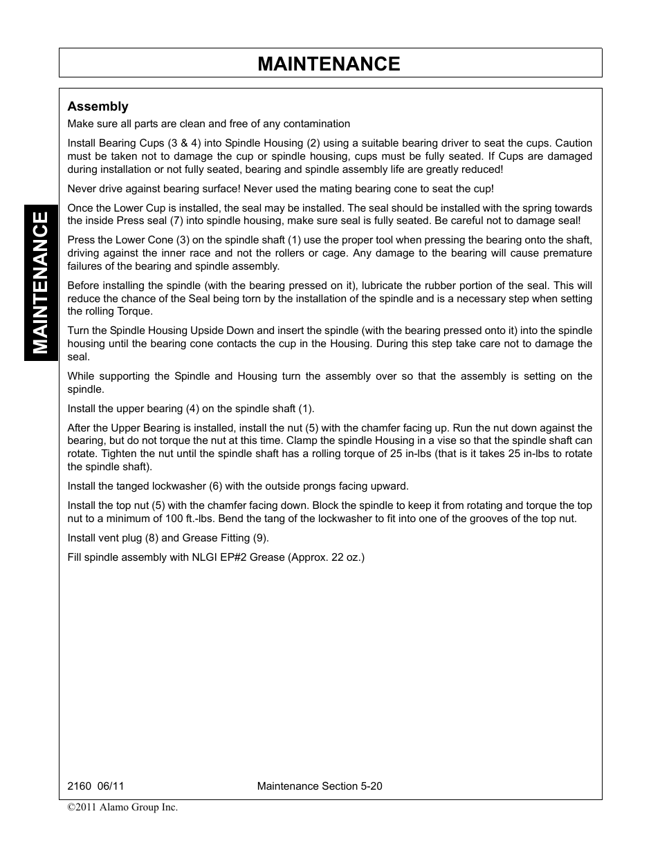 Assembly, Assembly -20, Maintenance | Servis-Rhino BOOM ROTARY MOWER 2160 User Manual | Page 180 / 204