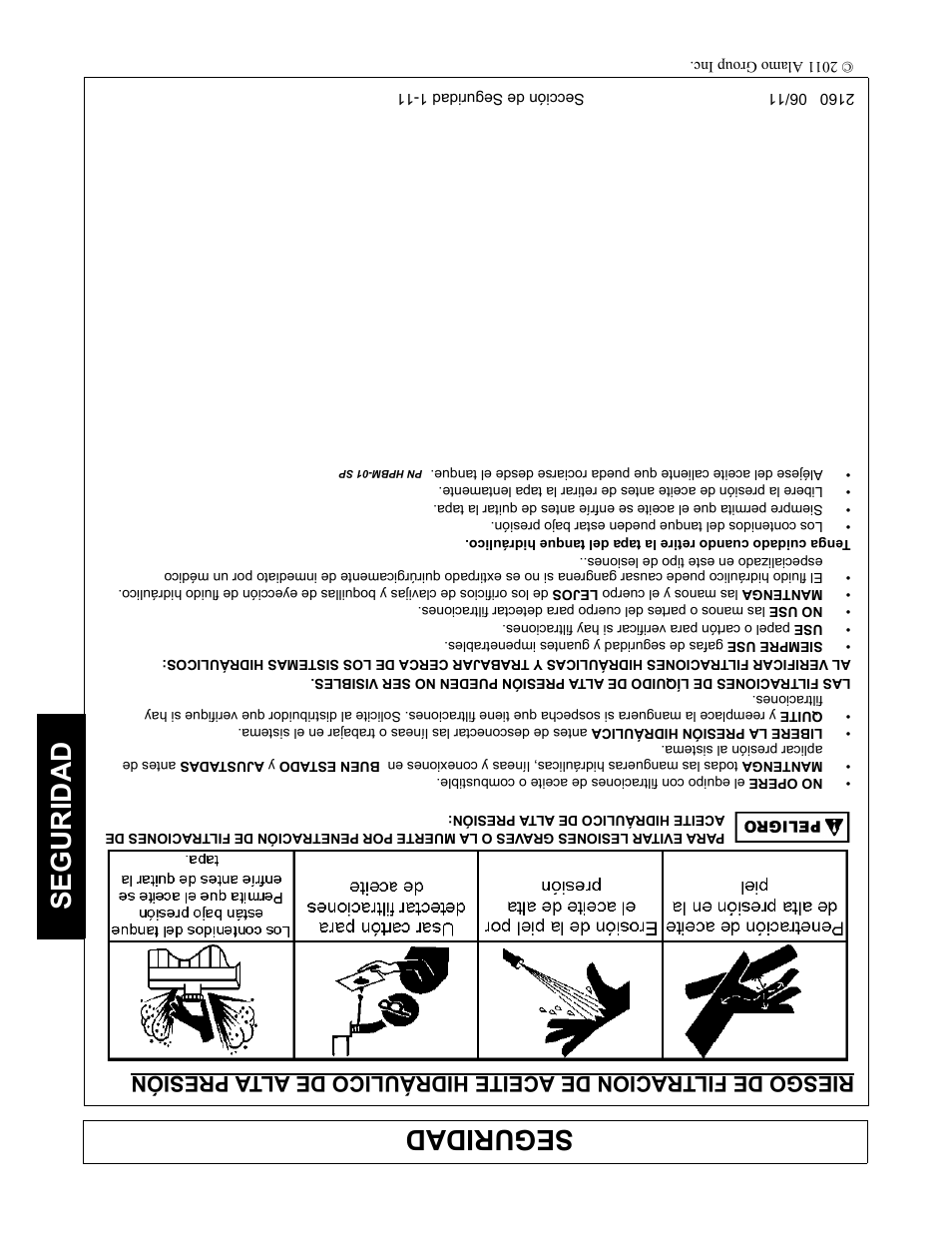 Seguridad | Servis-Rhino BOOM ROTARY MOWER 2160 User Manual | Page 188 / 204