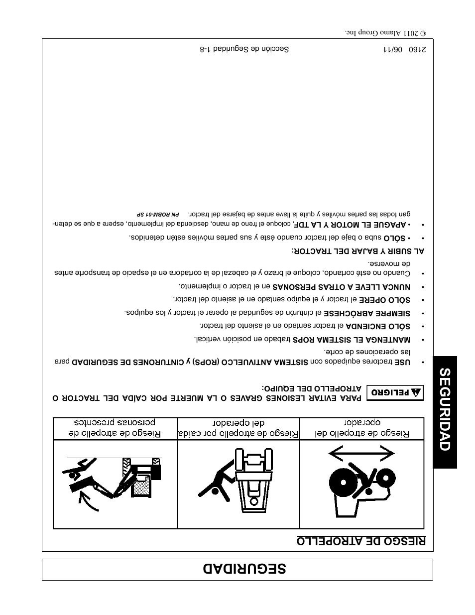 Riesgo de atropello, Seguridad | Servis-Rhino BOOM ROTARY MOWER 2160 User Manual | Page 191 / 204