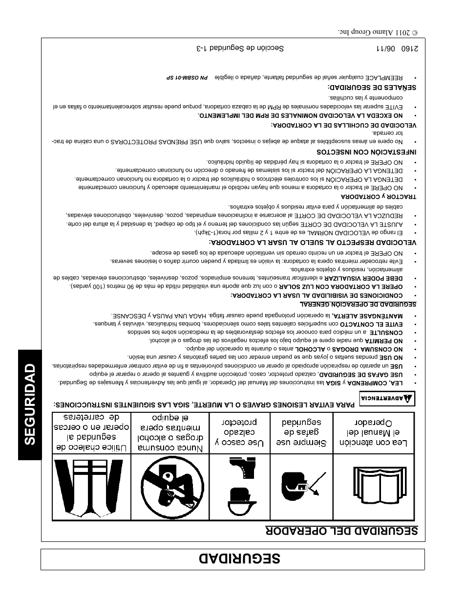 Seguridad del operador, Seguridad | Servis-Rhino BOOM ROTARY MOWER 2160 User Manual | Page 196 / 204