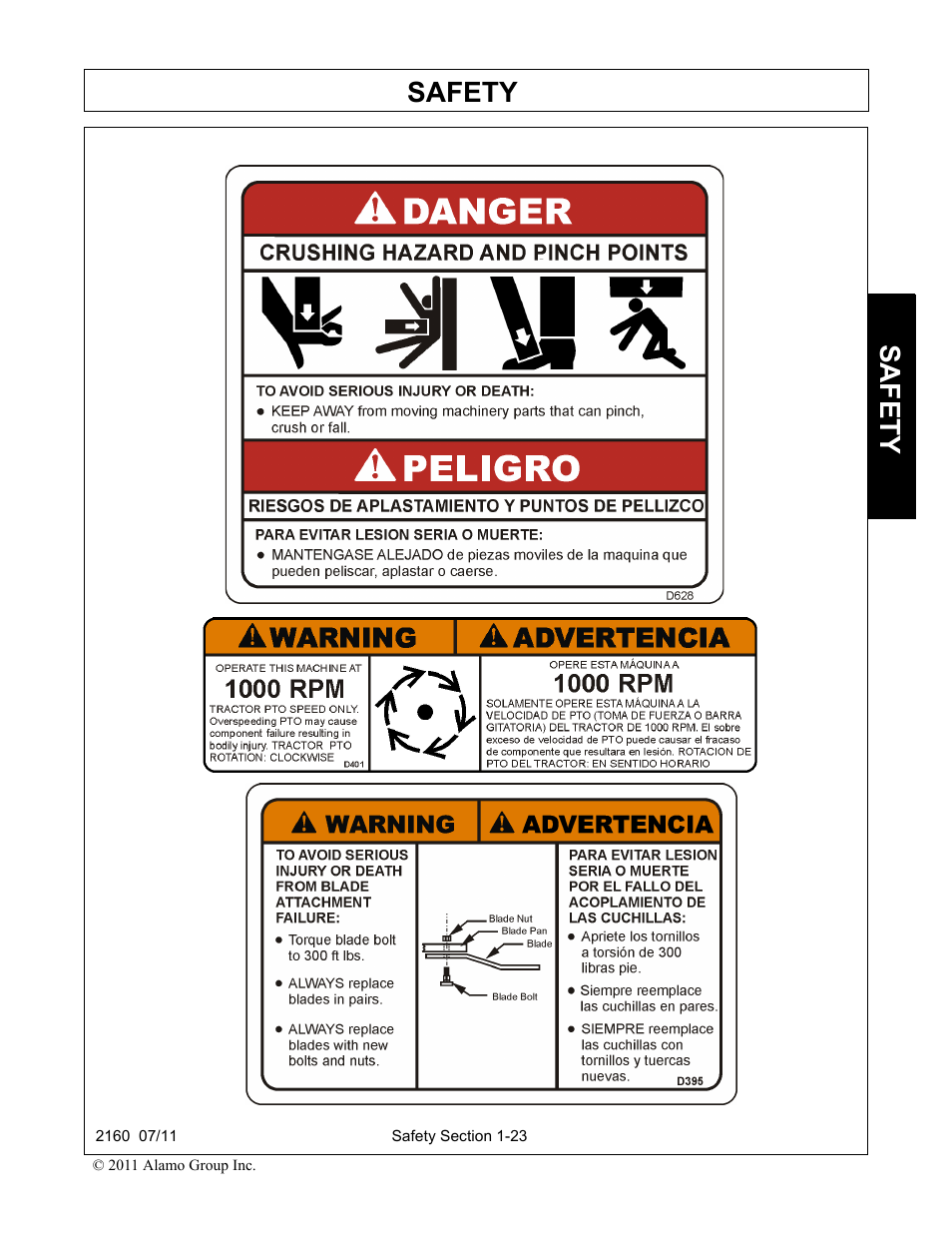 Safety | Servis-Rhino BOOM ROTARY MOWER 2160 User Manual | Page 31 / 204