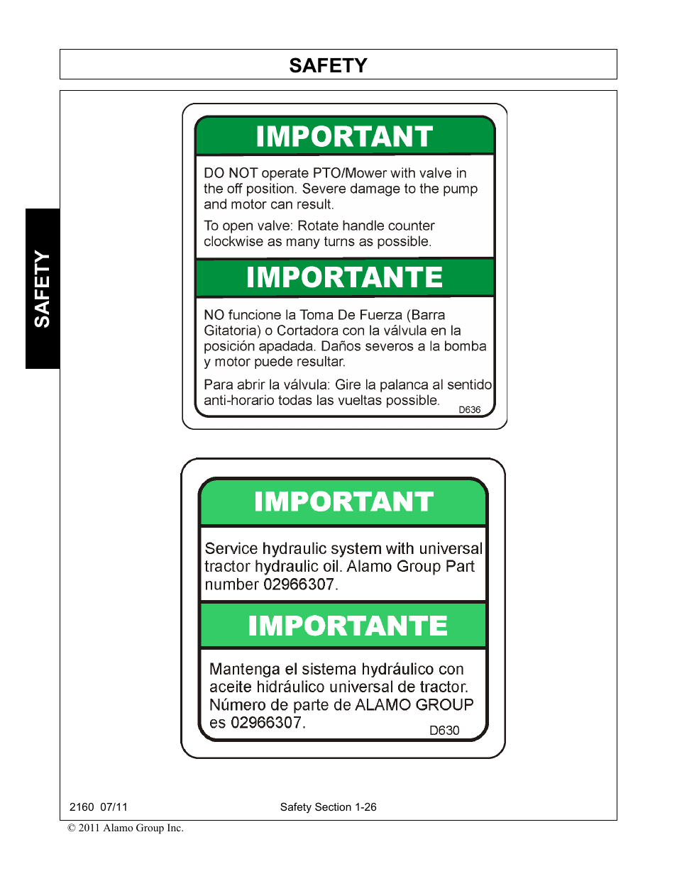 Safety | Servis-Rhino BOOM ROTARY MOWER 2160 User Manual | Page 34 / 204
