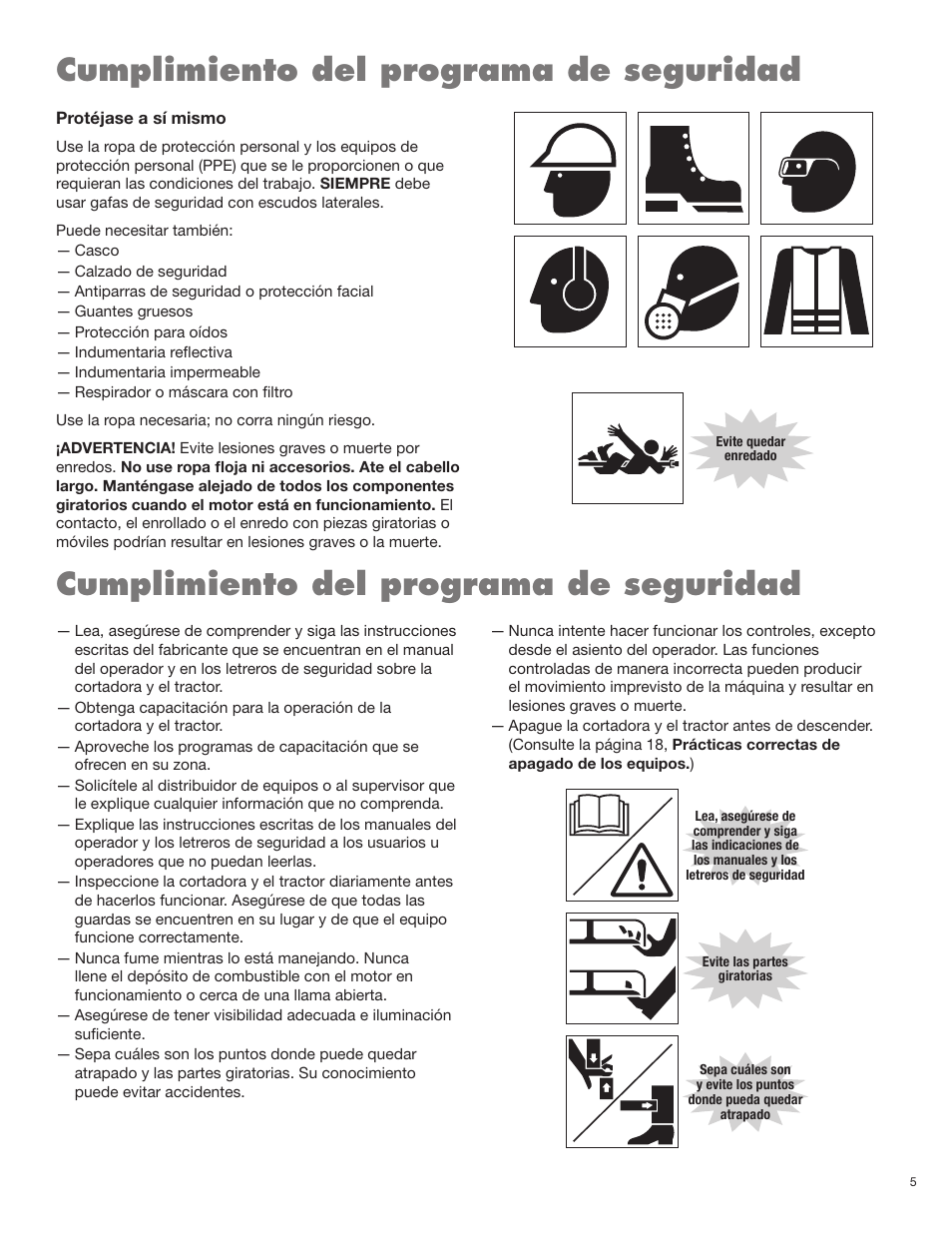Cumplimiento del programa de seguridad | Servis-Rhino BOOM ROTARY MOWER 2160 User Manual | Page 67 / 204