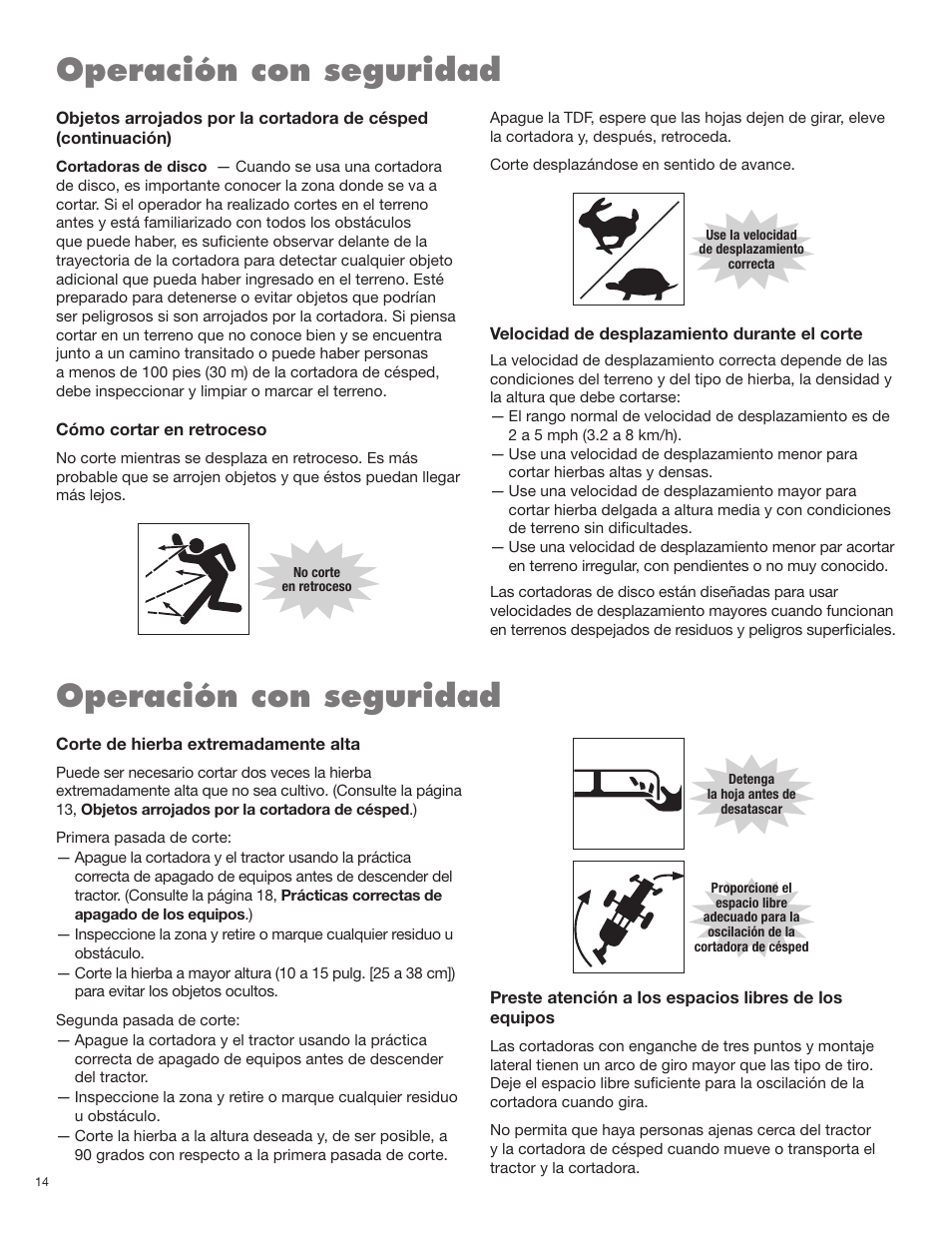 Operación con seguridad | Servis-Rhino BOOM ROTARY MOWER 2160 User Manual | Page 76 / 204