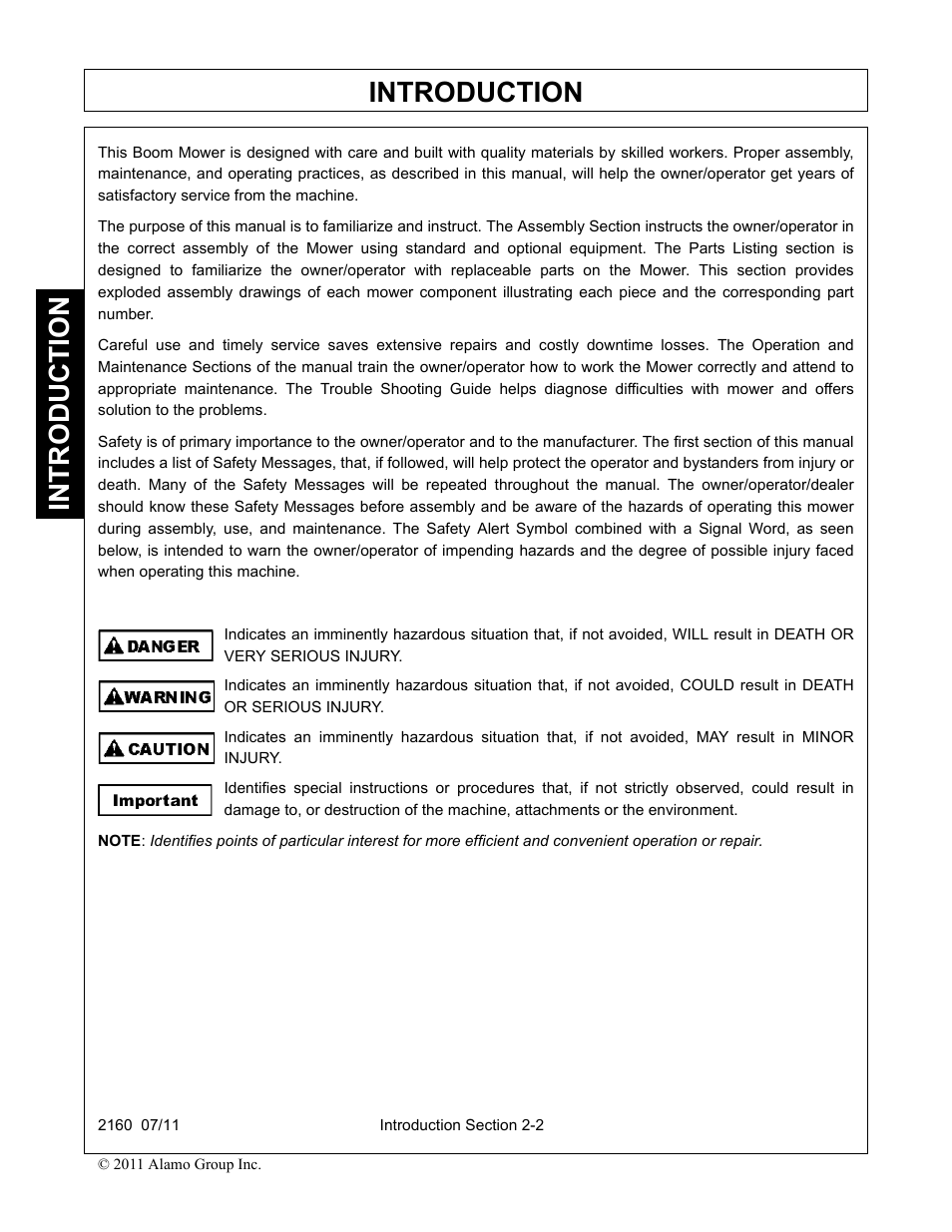 Introduction | Servis-Rhino BOOM ROTARY MOWER 2160 User Manual | Page 90 / 204